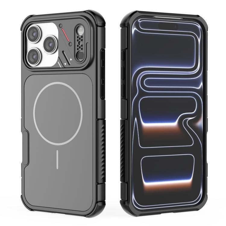 For iPhone 17 Pro Max Heat Dissipation Air Shockproof TPU + PC Magsafe Phone Case(Black)