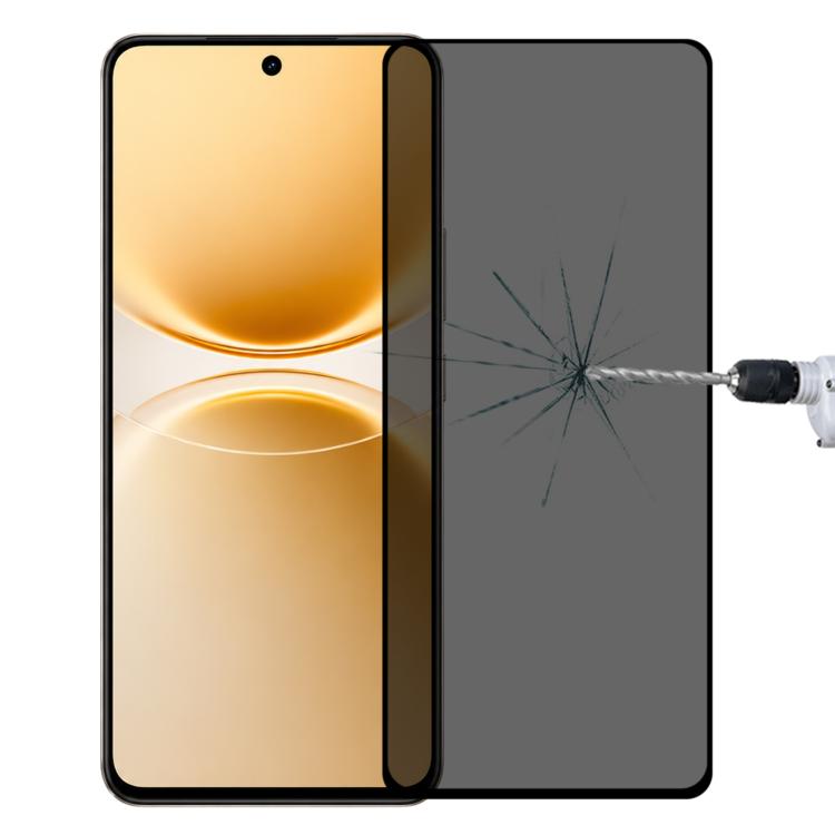 For vivo V70 Lite 5G Full Cover Anti-peeping Tempered Glass Film, Support Fingerprint Unlocking