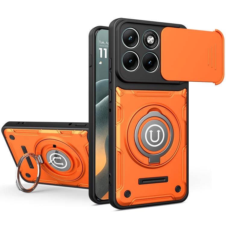 For Motorola Edge 70 Fusion 5G Sliding Camshield Holder Magnetic Phone Case(Orange)
