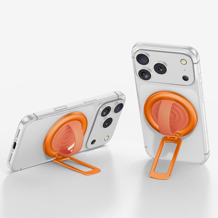 Liquid Silicone Ring Buckle Rotatable Magnetic Phone Holder(Orange)