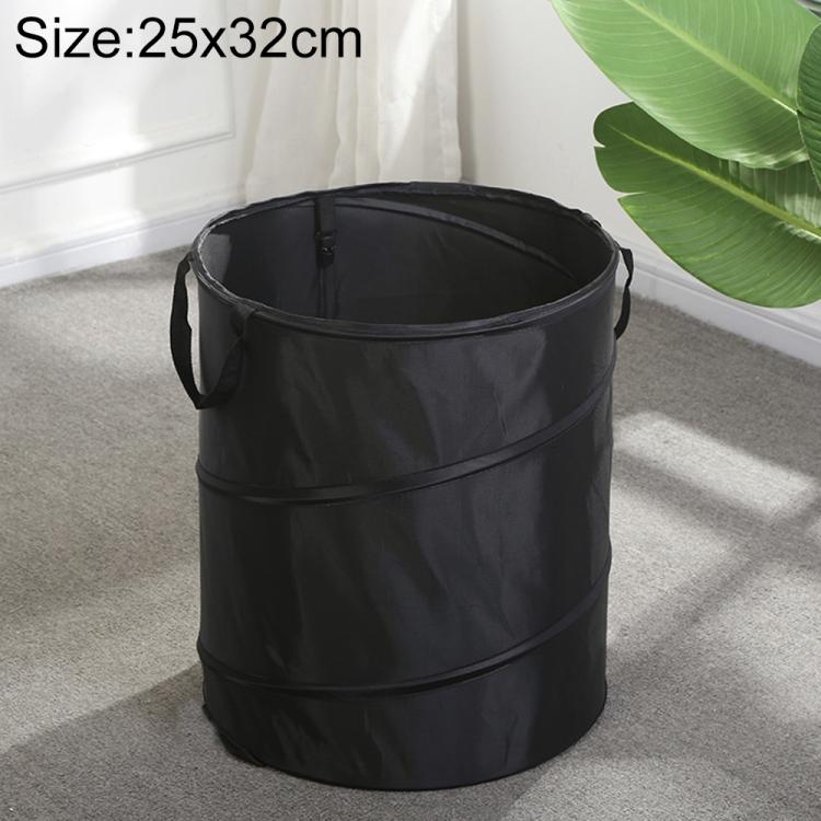 Outdoor Camping Folding Bucket Portable Trash Can Garden Leaf Bucket, Size:Mini 25x32cm(Black)
