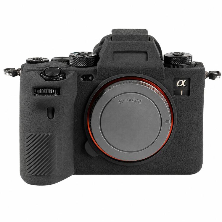 For Sony ILCE-1 / A1 / Alpha 1 Litchi Texture Soft Silicone Camera Protective Case(Black)