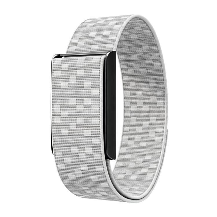 For Amazfit Helio Strap Watch Frame Integrated Nylon Hook and Loop Fastener Watch Band(Seashell White+Black)