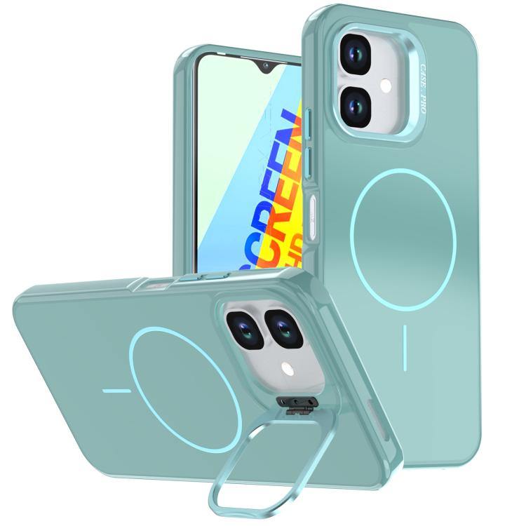 For Infinix Smart 20 4G Bright Color Imitation Camera Bracket Magsafe Phone Case(Riptide Blue)