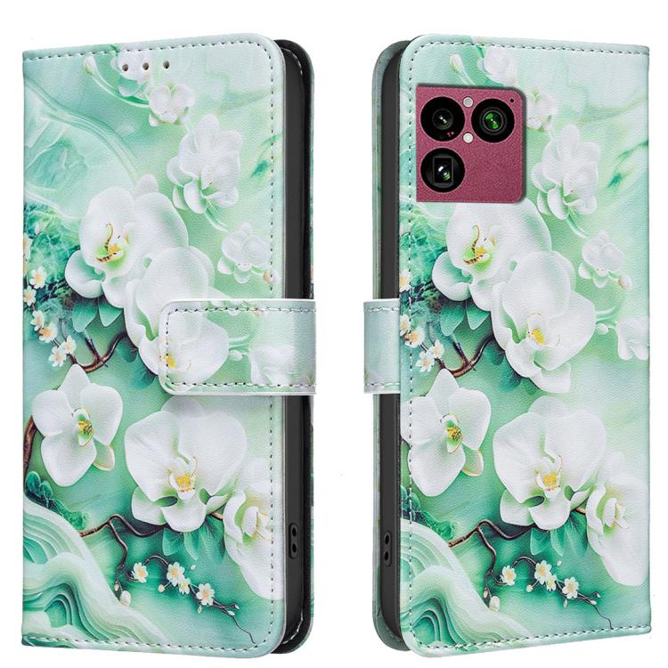 For Sony Xperia 1 VIII BF42 Color Painting Leather Phone Case(Pink Flower)