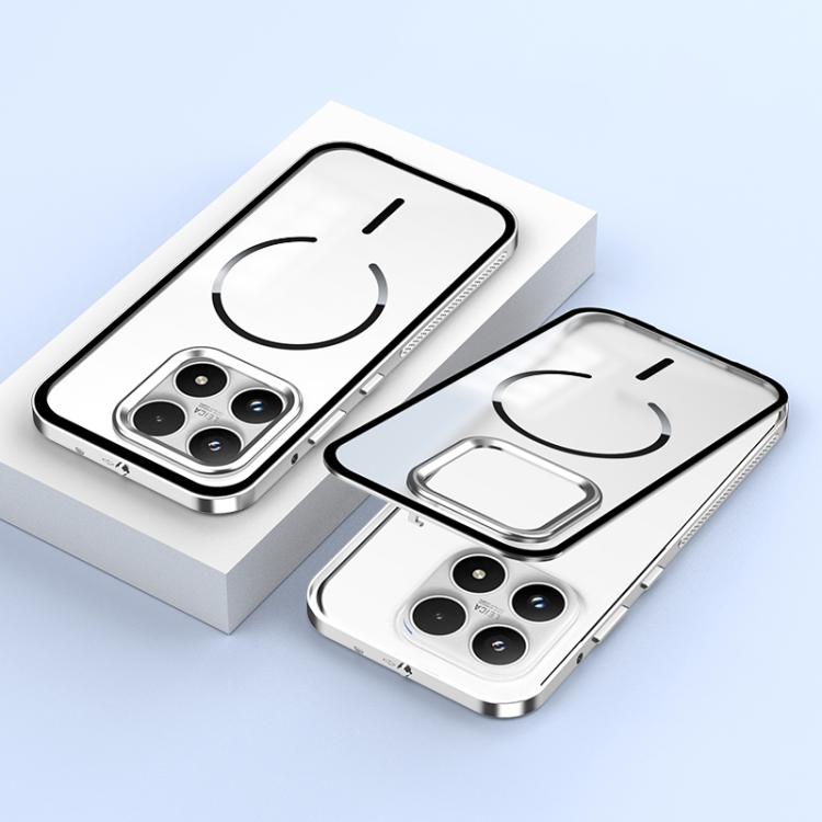 For Xiaomi 17 Max 5G Single-sided Snap Buckle Metal Frame Frosted MagSafe Phone Case(Silver)