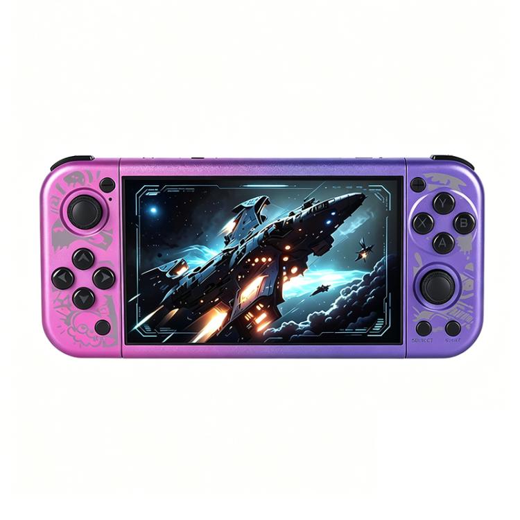 G50V 5-inch True-color Handheld Game Console Supports 19+ Emulators, External TF card:64G(Purple)