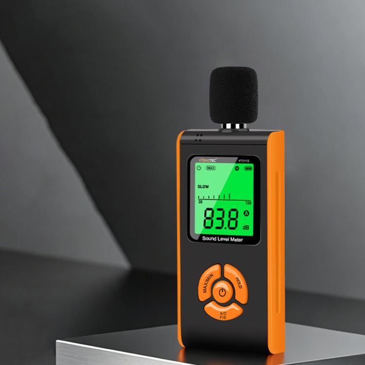 YT311S High Precision Digital Sound Level Meter, Measurement Range: 30–130dB(Black Orange)