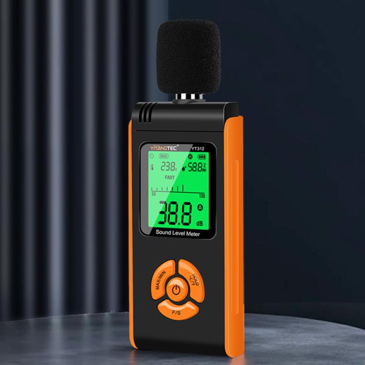 YT312 High Precision Digital Sound Level Meter, Measurement Range: 30–130dB(Black Orange)