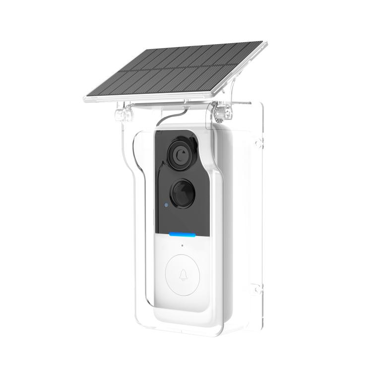 1MP HD Graffiti Smart Video Doorbell Camera With Solar Panel Charging Rain Cover(White+Transparent)