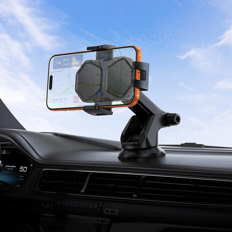 BOROFONE BH146 Lake Push-Type Car Holder Center Console Mount(Black)