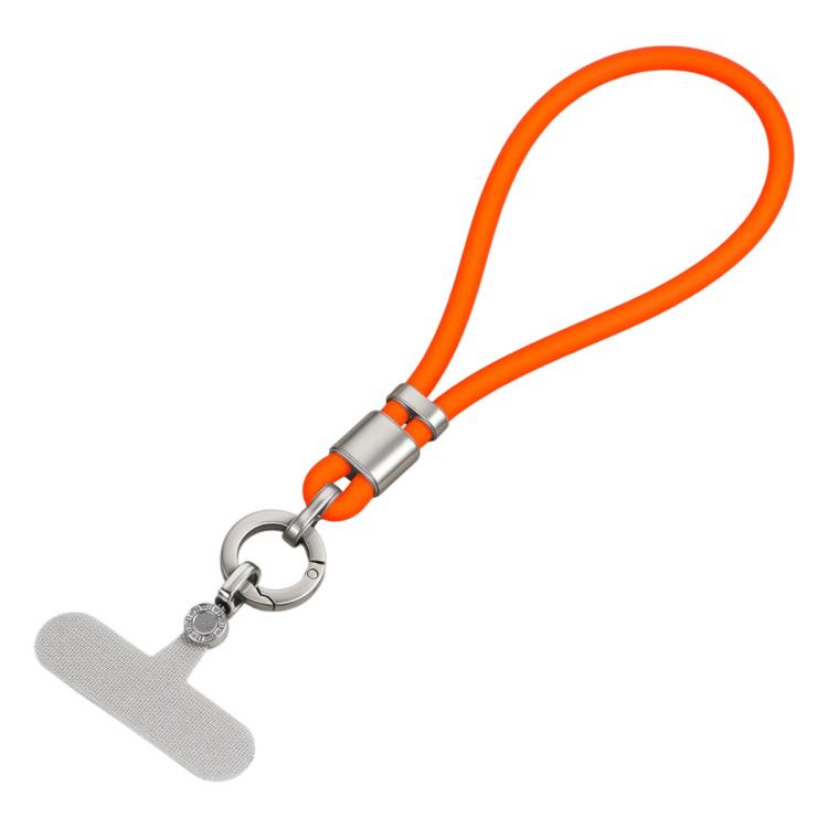 Silicone Wrist Strap Phone Lanyard with Tether Pad for Women Girls(Orange)