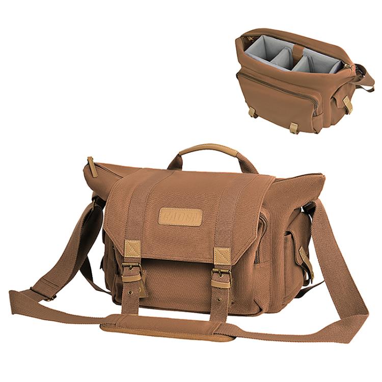 CADeN DSLR Camera Lens Canvas Messenger Bag Large Capacity Bag, Size:33 x 29 x 12cm(Coffee)