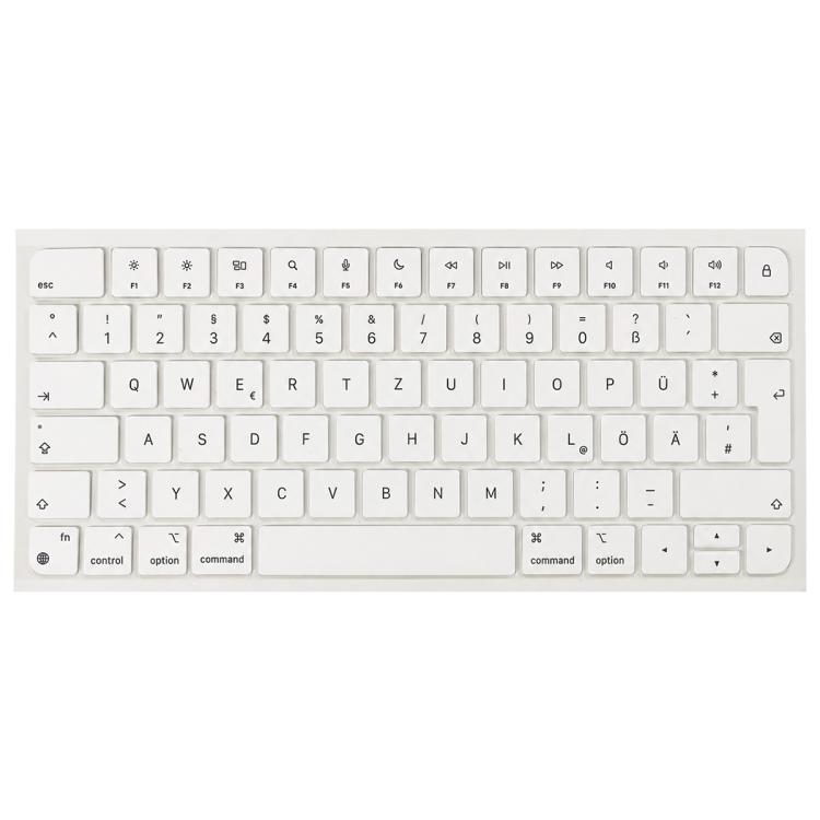 For MacBook A2438 A2439 A2449 A2450 A3118 A3203 Magic Keyboard 3 Magic Keyboard 4 Keycaps, Language:German(White)