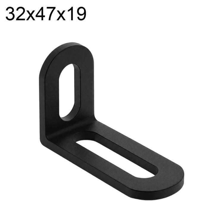 2pcs/Pack Stainless Steel L-Shaped Long Slot Holes Corner Braces Connector, Size:32x47x19mm(Black)