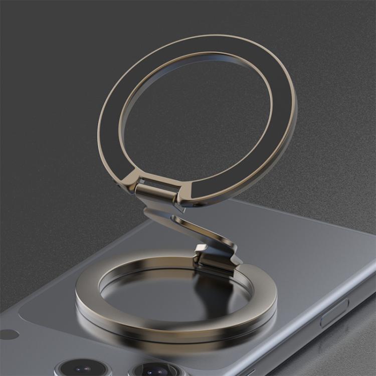 Electroplated Version Multifunctional Fully Foldable Rotating Magnetic Phone Holder(Black)