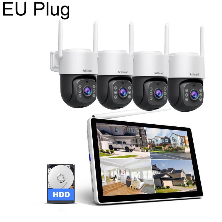 SriHome NVS012-IPC056 5MP 8-Channel NVR WiFi Network Camera Kit Supports 3.5 inch Hard Drives(EU Plug)