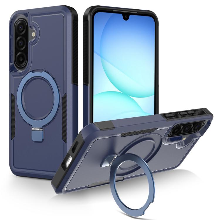 For Galaxy A18 5G / 4G Shockproof Protective TPU Hybrid PC Ring Holder Magnetic Phone Case(Blue)