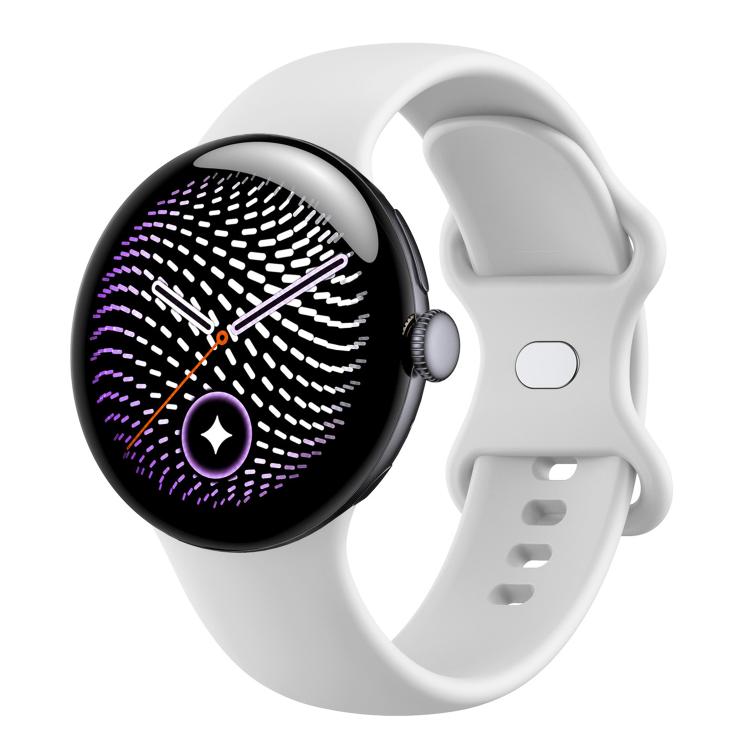 For Google Pixel Watch 5 / 4 / 3 45mm xDfind Butterfly Buckle Solid Color Silicone Watch Band(White)