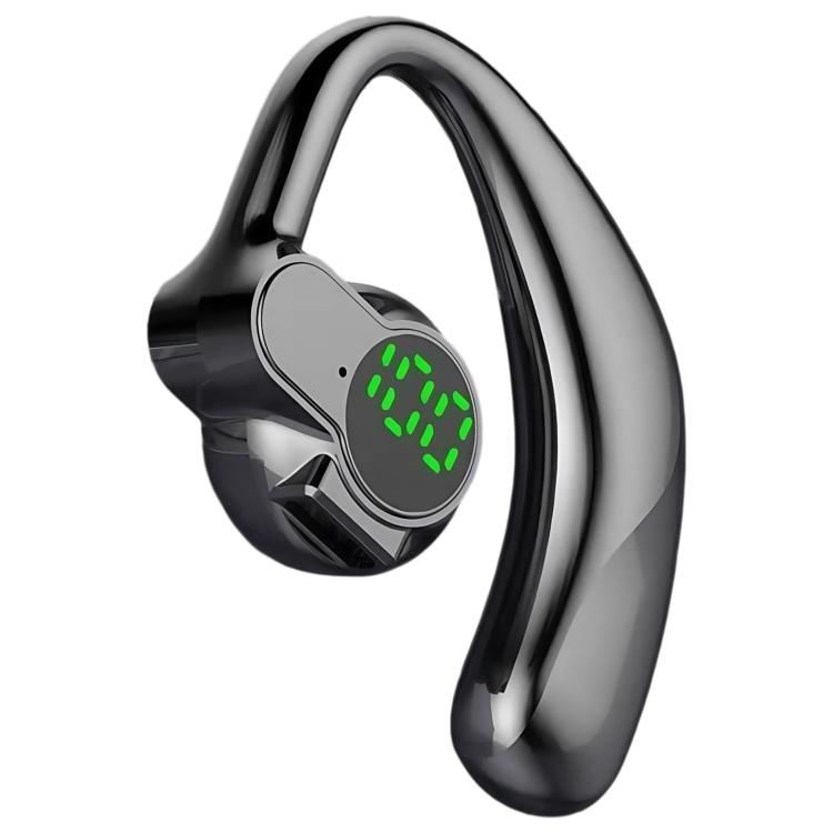 Ear-Hook Design Smart Digital Display Bluetooth Sports Earphones(Black)