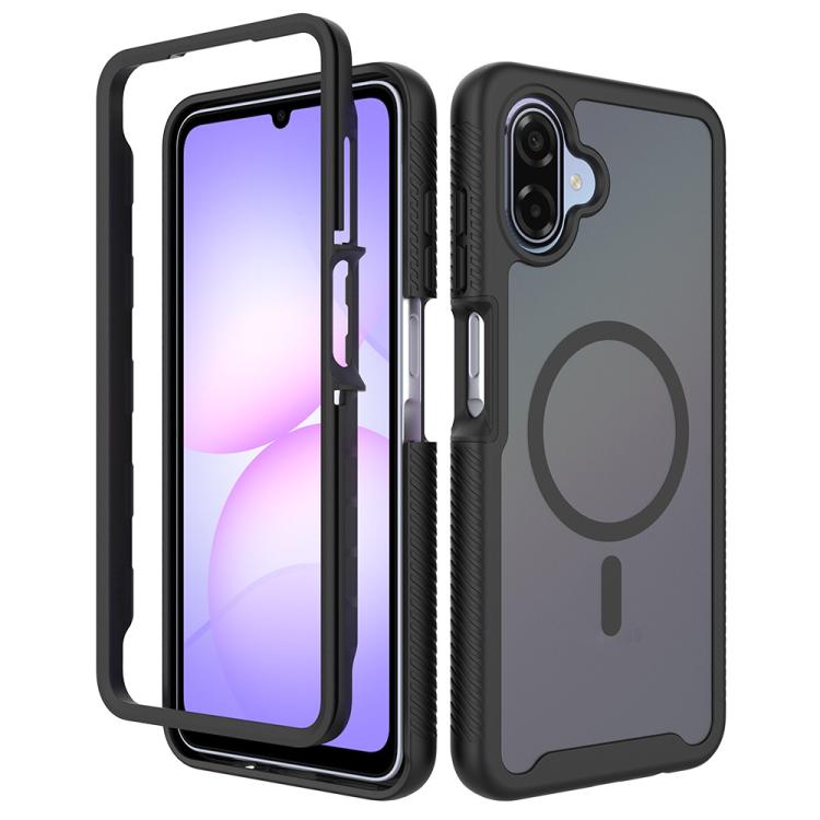 For Galaxy A08 4G / A07s / A07 / A06 Starry Sky Matte Magnetic TPU Hybrid PC Phone Case(Black)