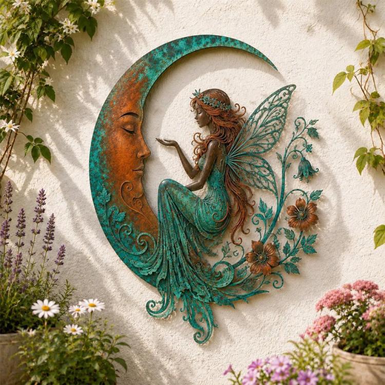 Moon Fairy Wall Decoration, Specification:Acrylic 25cm(Fairy)