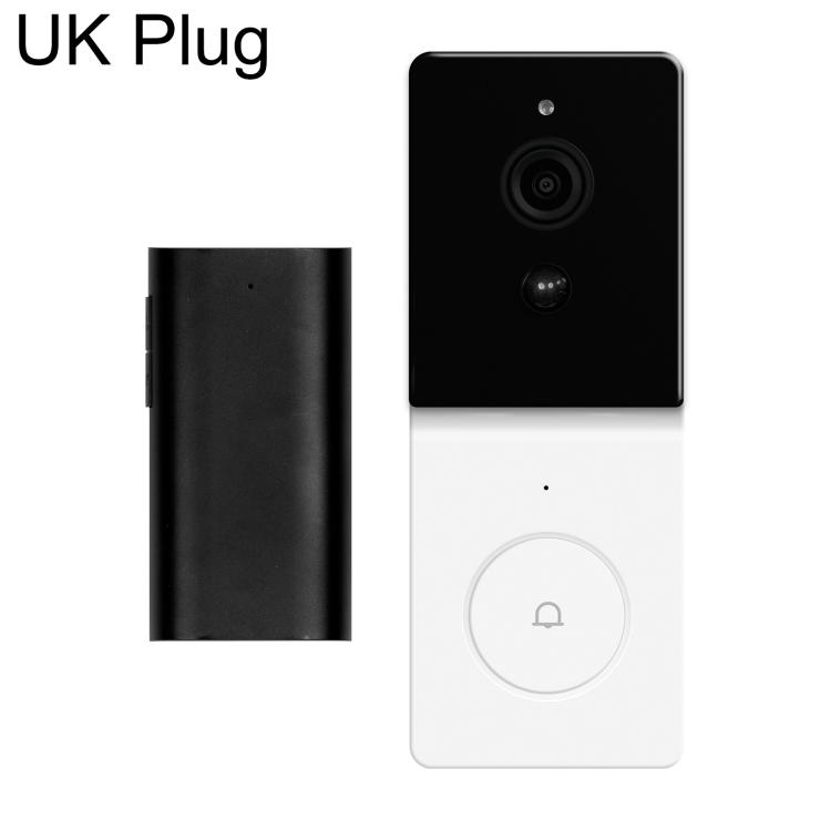 SC060-WCB2 1080P Smart WiFi Video Doorbell Camera Supports Two-way Audio & Night Vision, Plug:UK Plug(White)