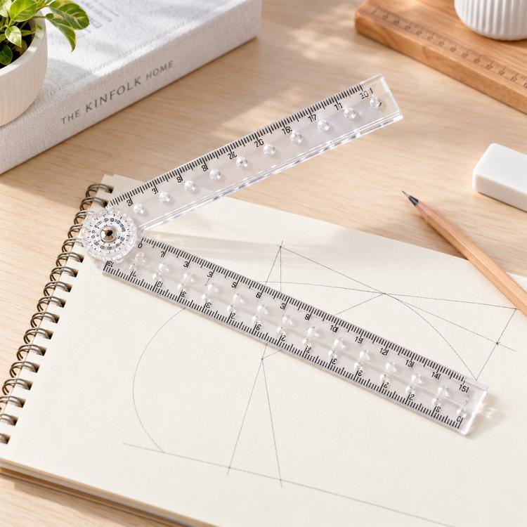Transparent Acrylic Folding Ruler, Length:15-30cm