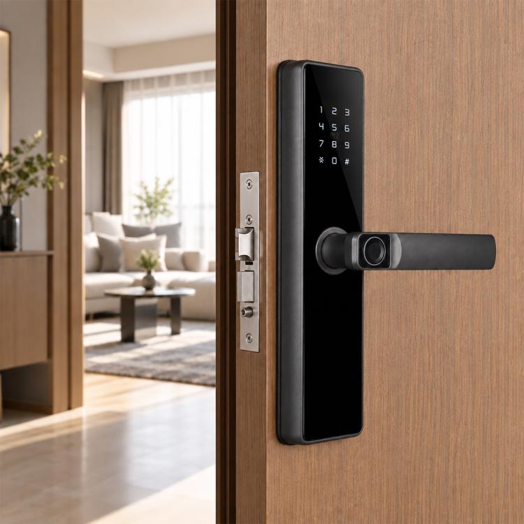 WDL-B2 WiFi Graffiti Smart Entrance Door Fingerprint Password Lock, Style:without Lock Body(Black)