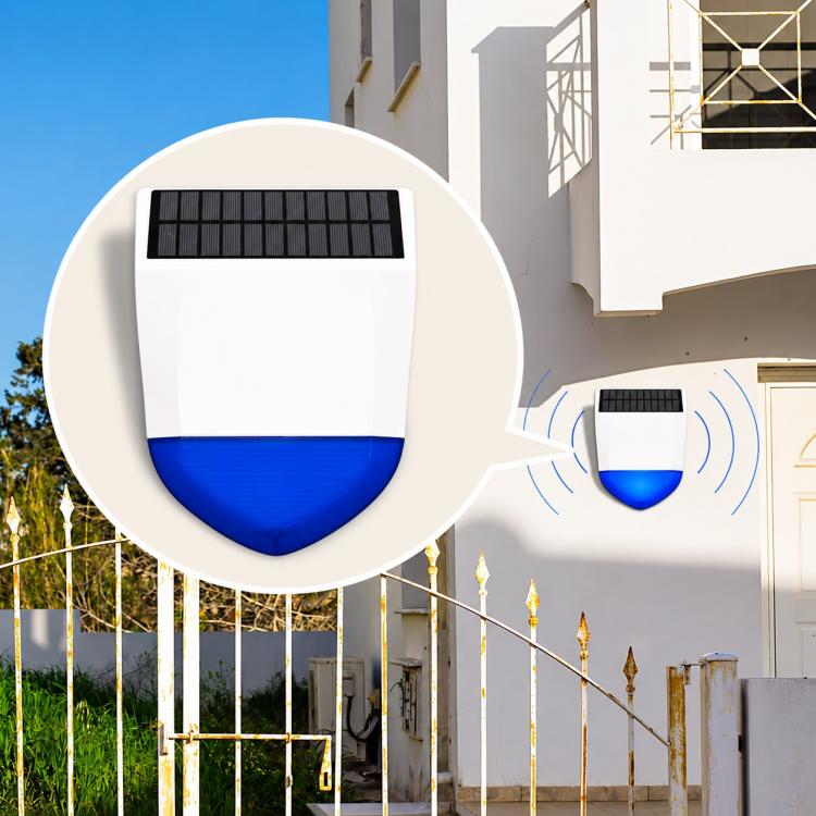 Tuya Smart Home Outdoor Solar-Powered Audible and Visual Alarm, Type:WiFi Edition(White)