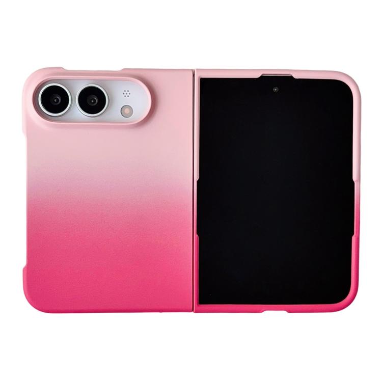For iPhone Duo Gradient Skin Feel Anti-fingerprint Phone Case(Pink)