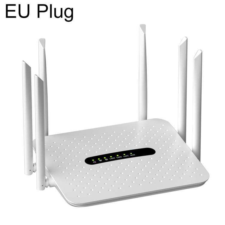 6 Antennas 1800Mbps Gigabit High-Speed WiFi 6 Wireless Router, Plug:EU Plug(White)