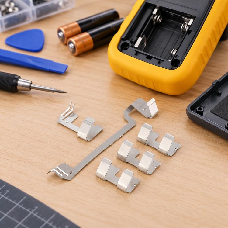 For Fluke 187 / 189 / 725 / 726 / 789 / 87-4 / 89-4 Multimeter Battery Compartment Contact Piece Repalcement Part(Silver)