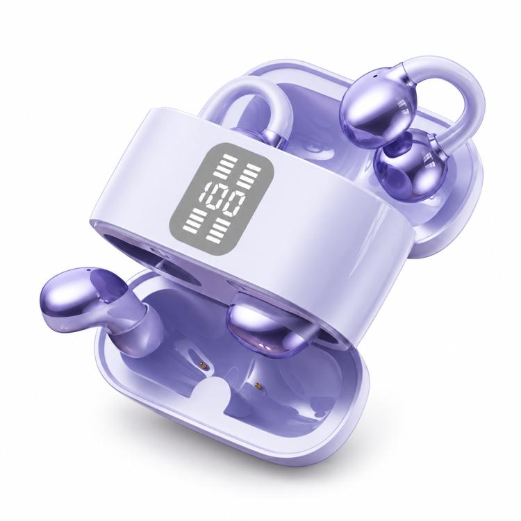 2 in 1 Gaming Sports Bluetooth Earphone with LED Digital Display(Purple)