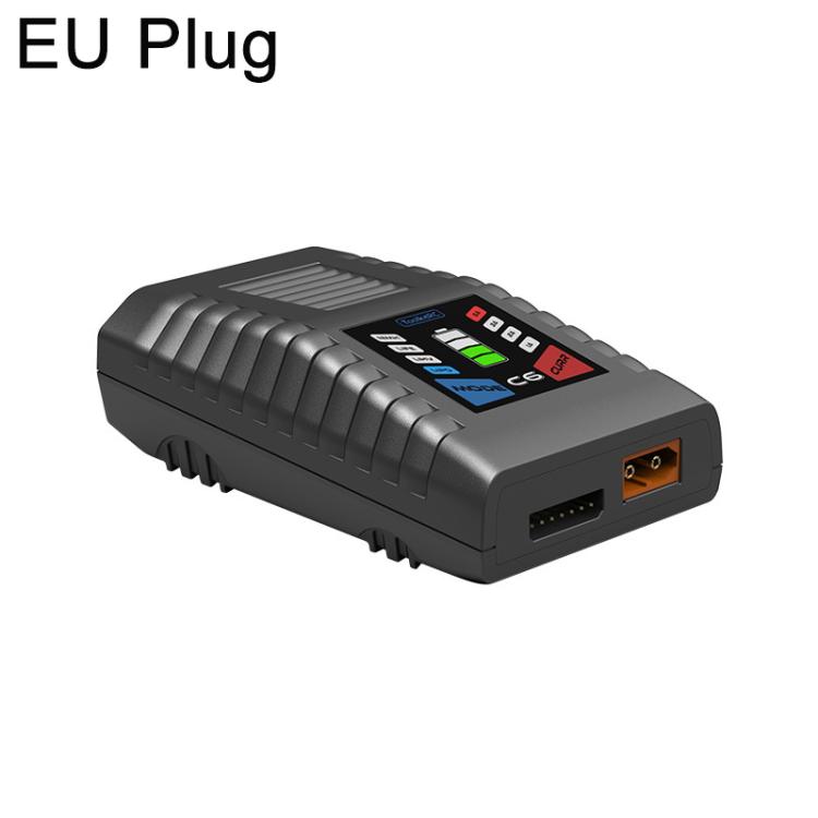 ToolkitRC C6 Drone LiPo LiHv LiFe Simple Balance Battery Charger, Plug Type:EU Plug(Black)