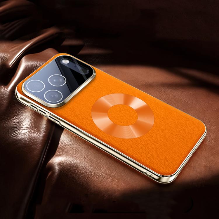 For iPhone 18 Pro Max / 17 Pro Max Nappa Grain Star Ring Magnetic Phone Case(Orange)