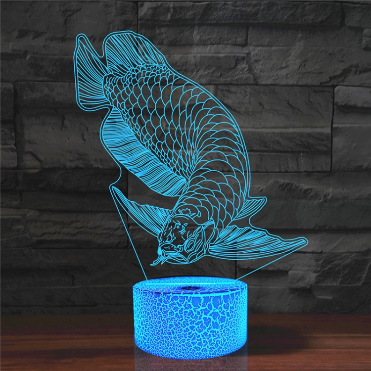 Fish Shape 3D Colorful LED Vision Light Table Lamp