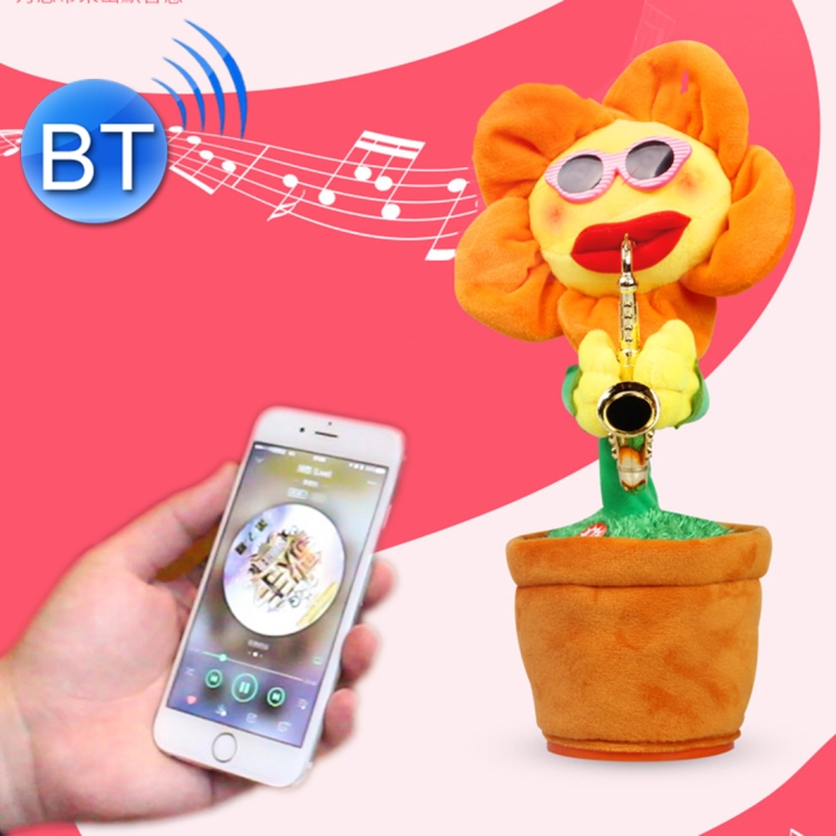 Sunflower Sax Style Bluetooth Plush Children Adult Toy ,Support USB  Charging & Battery(Orange)