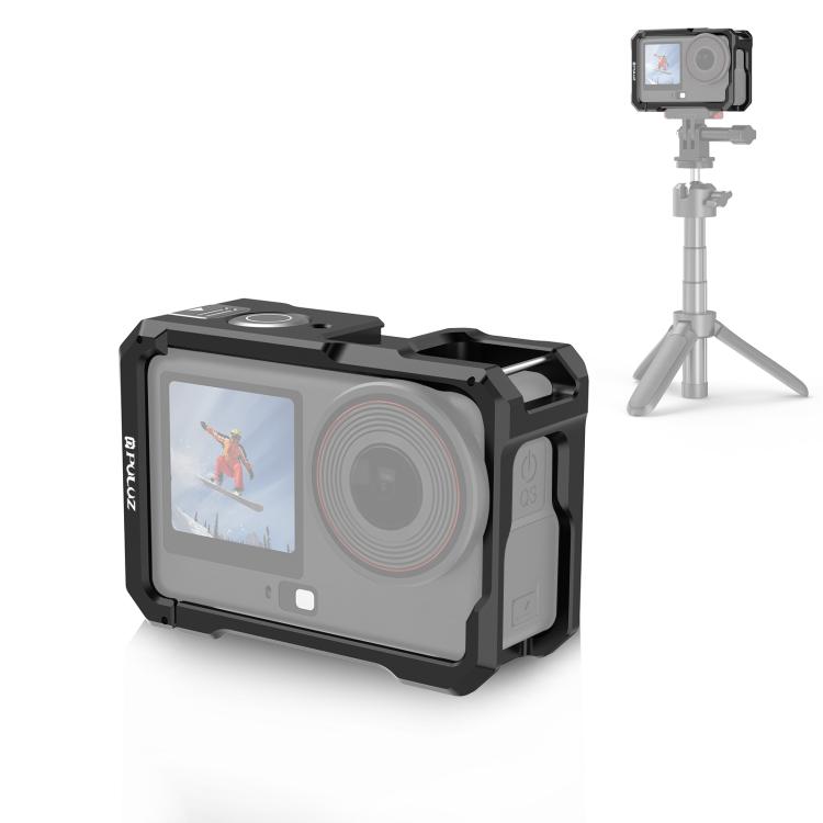 For DJI Osmo Action 6 PULUZ Metal Cage Frame with Cold Shoe (Black)