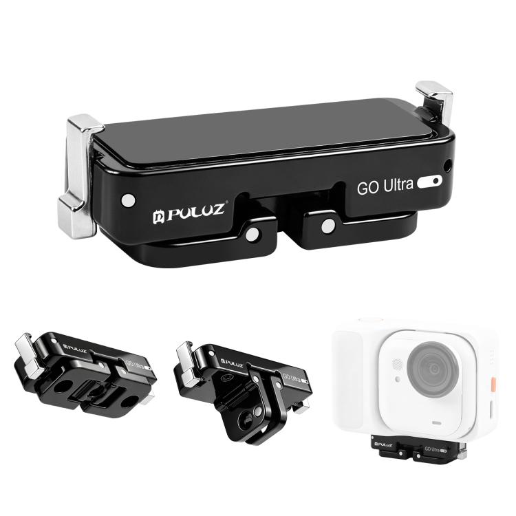 For Insta360 GO Ultra PULUZ Magnetic Metal Quick Release Base Mount (Black)