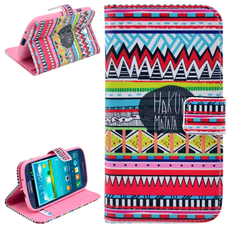 Aztec Tribal Tribe Pattern Leather Case with Credit Card Slots & Holder ...
