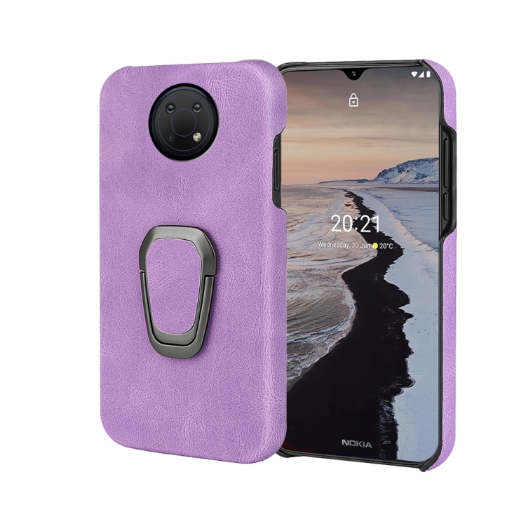 For Nokia G10 Ring Holder PU Phone Case(Purple) For Nokia G10 Ring Holder PU Phone Case(Purple)