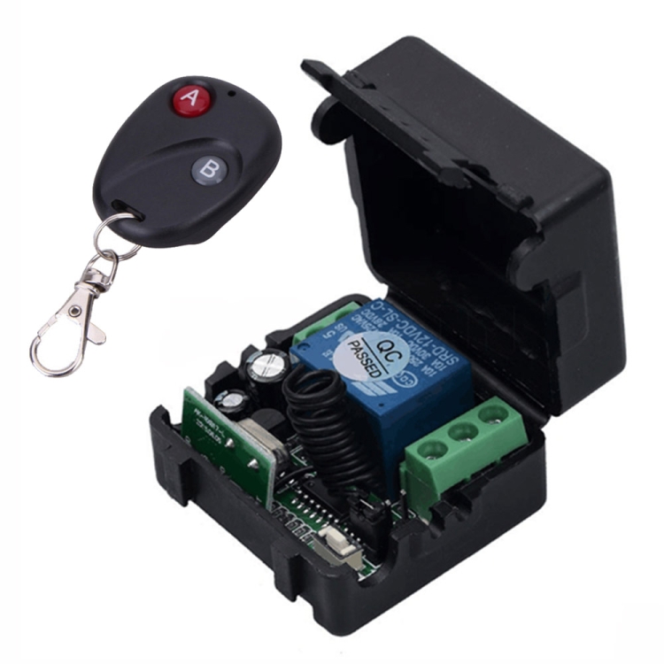 Receptor Relé Inalámbrico 1 Canal DC 12V 10A Con Mando 315 MHz – Control Remoto RF Para Proyectos DIY