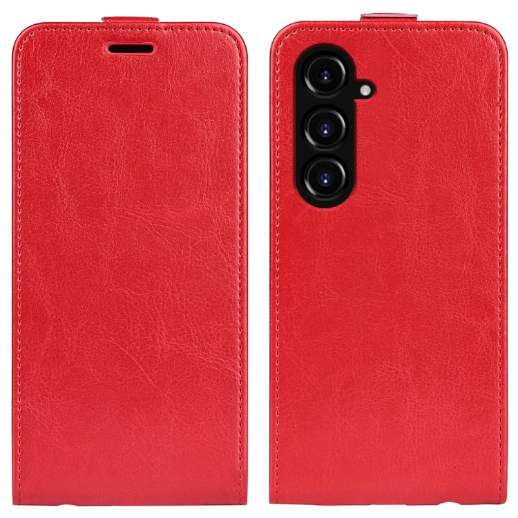 For Samsung Galaxy S23 FE 5G R64 Texture Single Vertical Flip Leather Phone Case(Red)