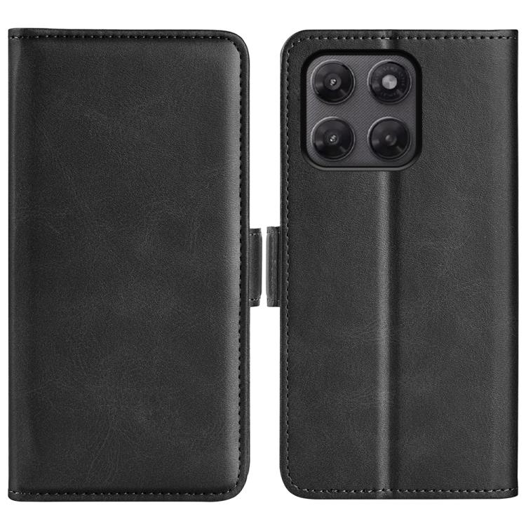 For Motorola Moto G47 / G37 5G Dual-side Magnetic Buckle Horizontal Flip Leather Phone Case(Black)