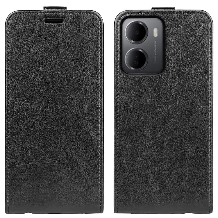 For Redmi 15a 5G R64 Texture Single Vertical Flip Leather Phone Case(Black)