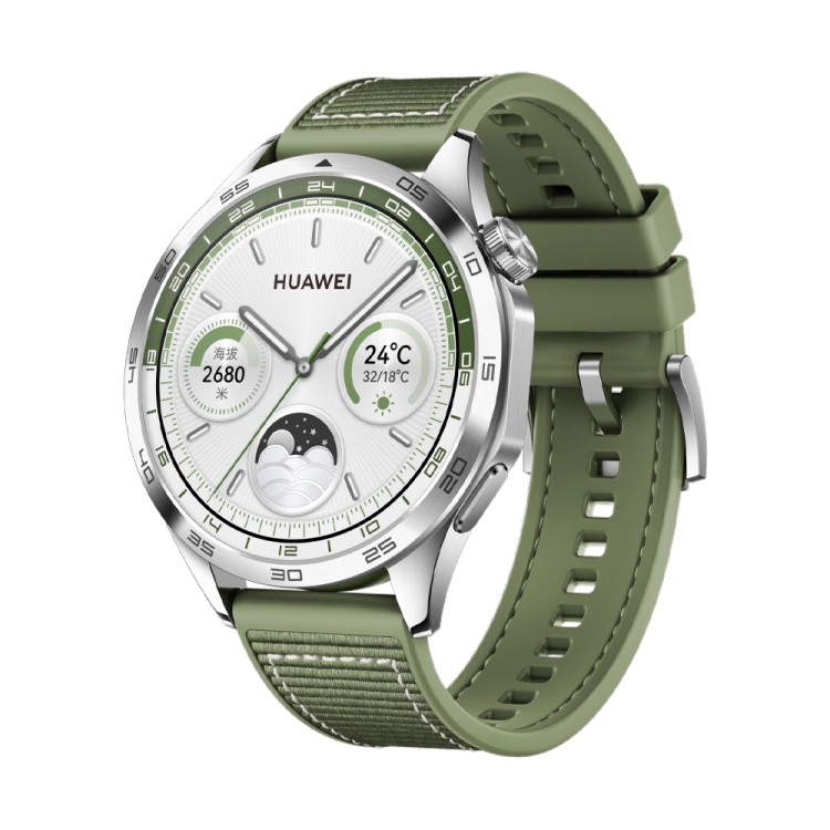 Huawei Watch GT4 46mm ナイロンシリコンレザー時計バンド(グリーン)用