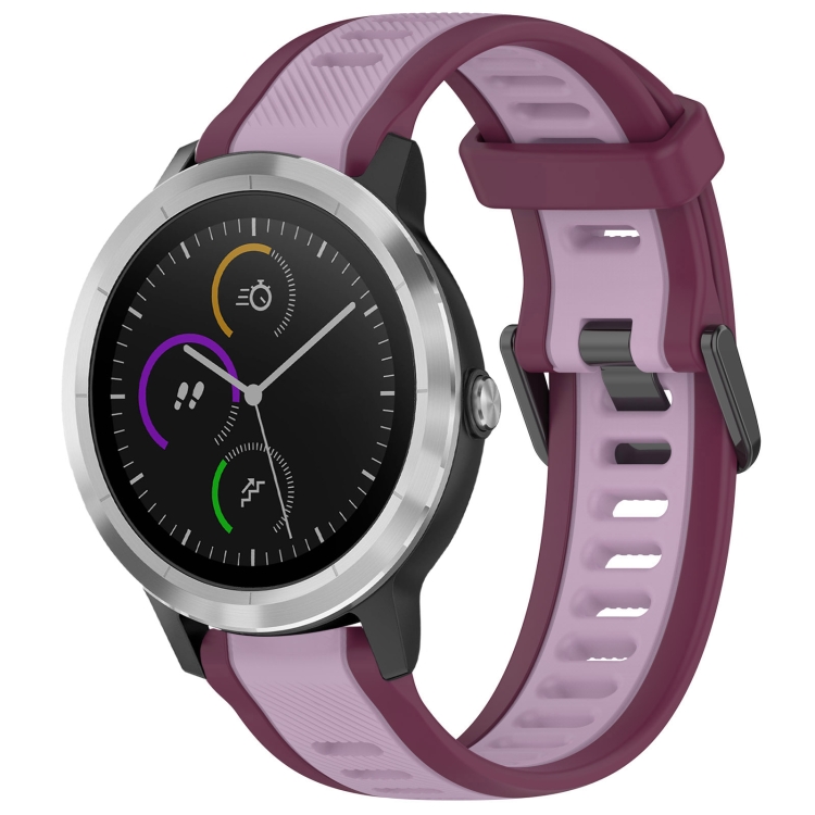 Garmin Vivoactive 3 20mm 2 色のテクスチャードシリコン時計バンド 