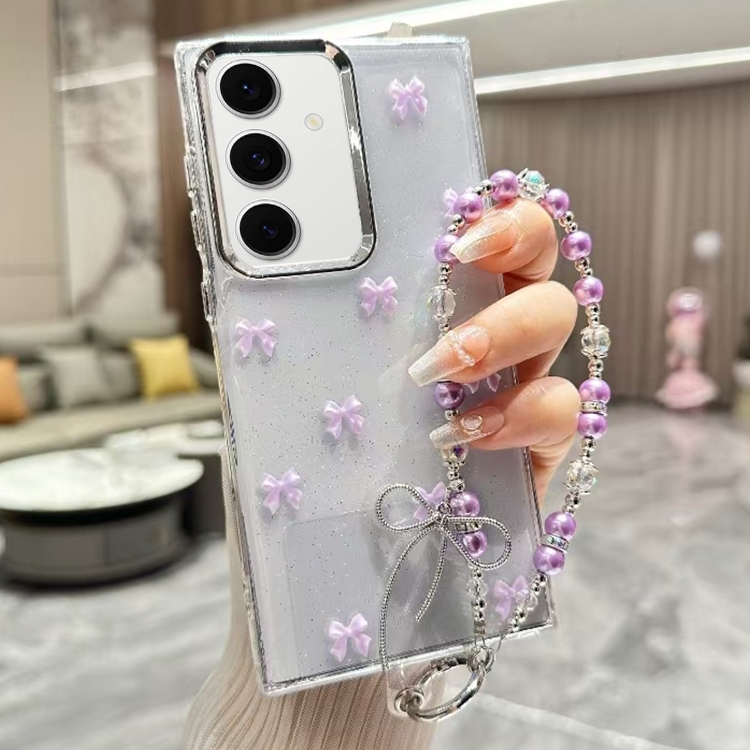 For Samsung Galaxy A13 5G Little Fresh Bow Bracelet Chain TPU Phone Case (Purple) For Samsung Galaxy A13 5G Little Fresh Bow Bracelet Chain TPU Phone Case (Purple)