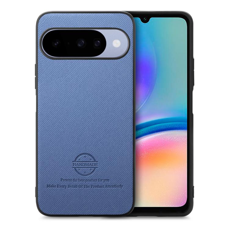 For Google Pixel 11 Pro XL Twill Fabric Leather Skin Back Phone Case(Blue)